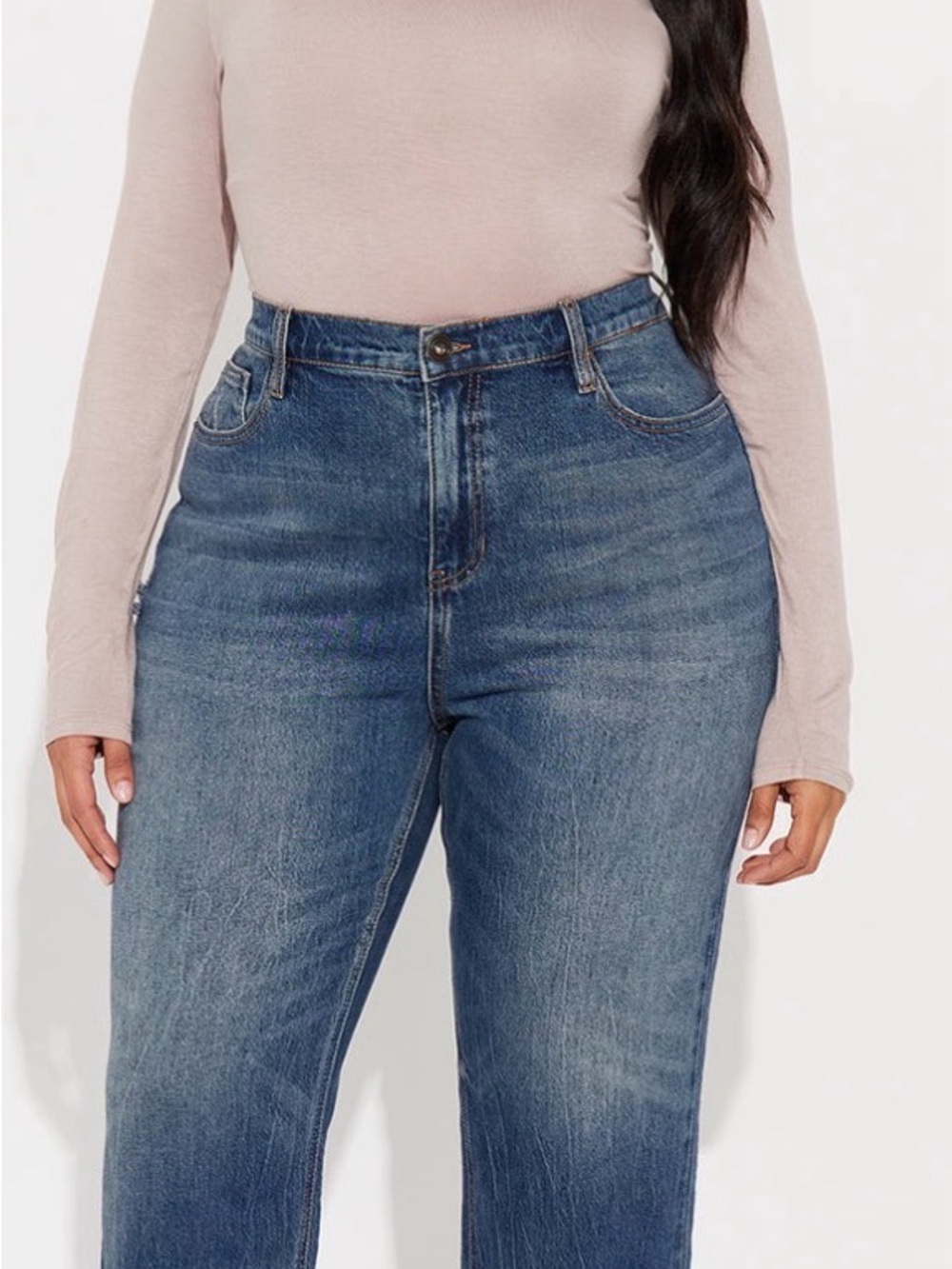 NWT-Fashion Nova High-Rise Blue Wash  Straight Leg Ankle Jeans